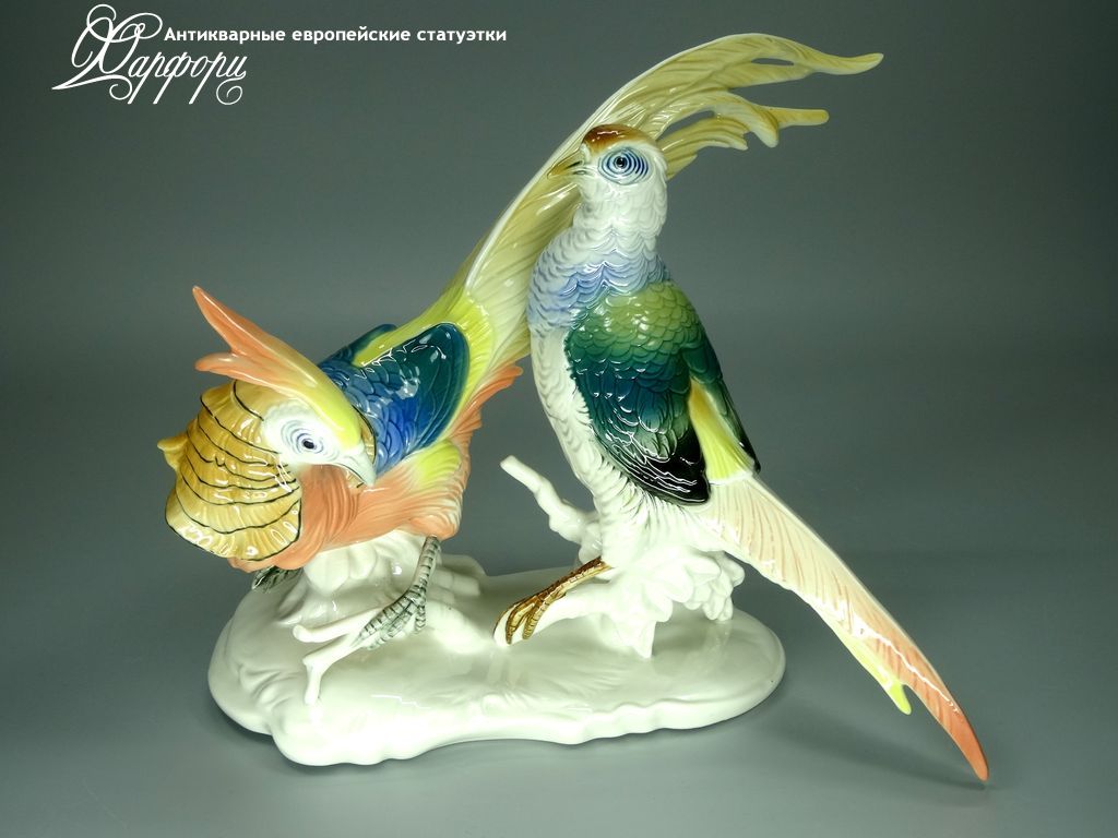 Купить фарфоровые статуэтки KARL ENS Золотые фазаны